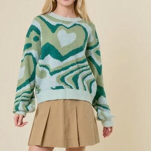 ALLUV PLACE RETRO HEART WAVE
SWEATER 
M